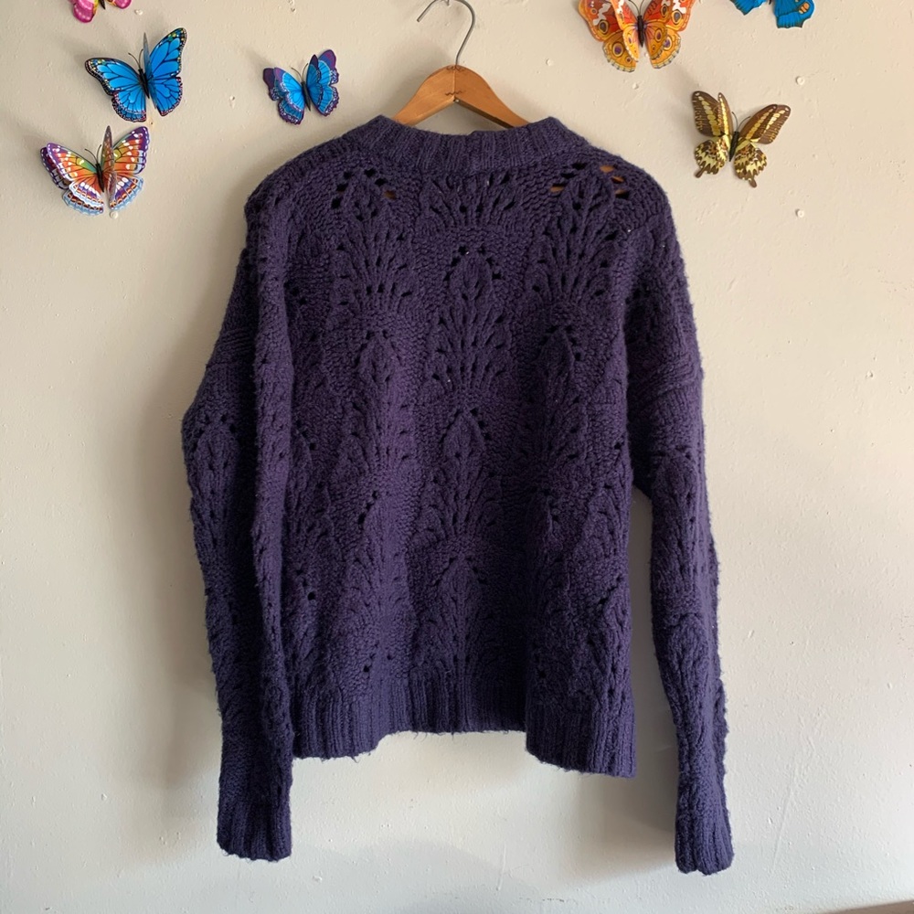 American Eagle Knit Blue Purple Oversized XXS Boyf - Picture 3 of 6